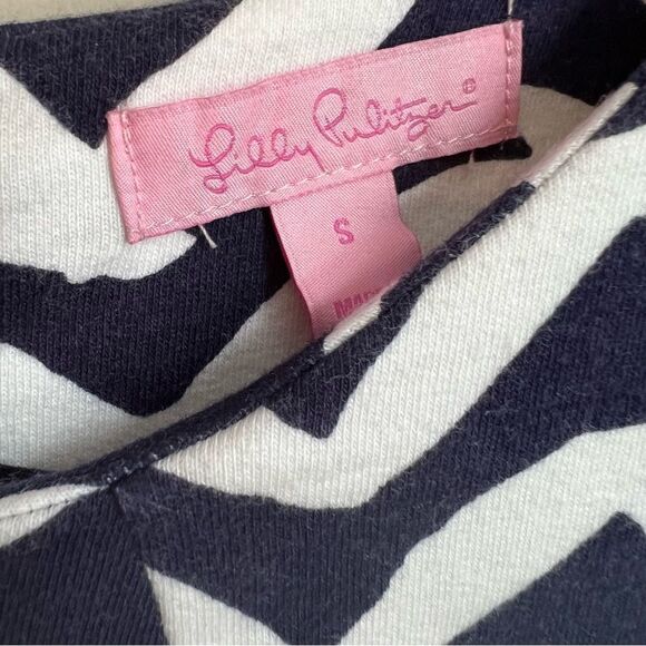Lilly Pulitzer Charlene Seagull Dress Womens Small Navy Blue/White Gold Buttons - Picture 6 of 9